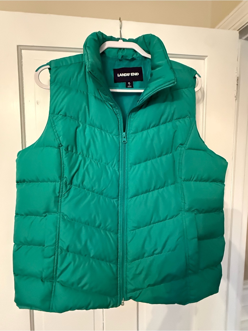 Lands' End Women's Emerald Green Quilted Puffer Vest